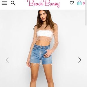 Beach Bunny Pearl Swimsuit Cover up - Look & Glisten Pearl Mesh Top